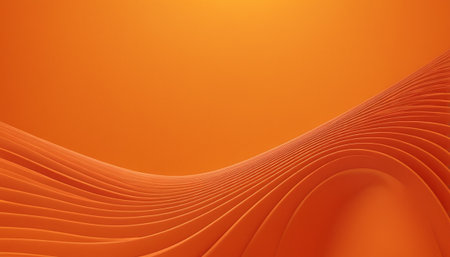 Orange abstract background with curved lines. 3d rendering, 3d illustration.の素材