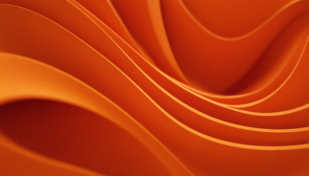 Abstract orange background made of curved sheets of paper. 3d renderの素材