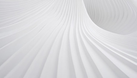 Abstract white background with curved lines. 3d rendering, 3d illustration.の素材