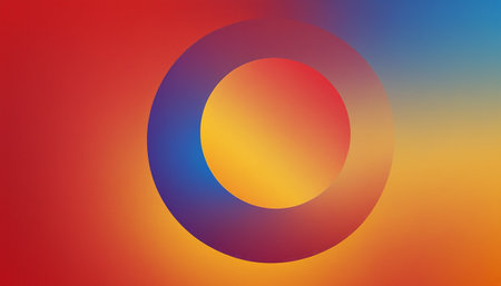 Gradient abstract background with blue, orange, yellow and red colorsの素材
