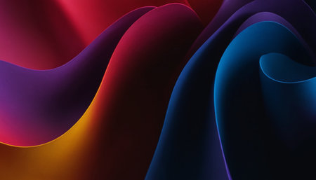 abstract background with multicolored curved lines. 3d renderの素材