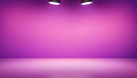 Purple studio background with spotlights. 3d rendering mock upの素材