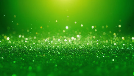 green glitter vintage lights background. defocused. bokeh.の素材