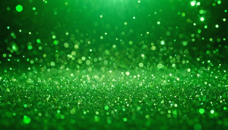 green glitter vintage lights background. defocused. bokeh.の素材