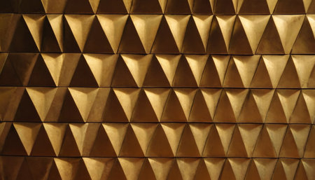 Gold abstract background texture with rhombus shapes. Close up.の素材
