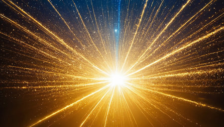 abstract background with stars and rays of light. de-focusedの素材