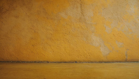 Yellow cement wall and floor. Abstract background texture for graphic design.の素材