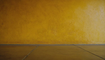 yellow wall and floor, grunge background with copy space for textの素材