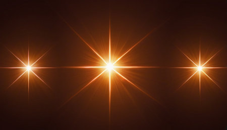 star with lens flare and bokeh effect made in 3d softwareの素材