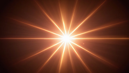 star with lens flare and bokeh effect made in 3d softwareの素材