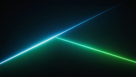 Neon lines on a dark background. 3d rendering, 3d illustration.の素材