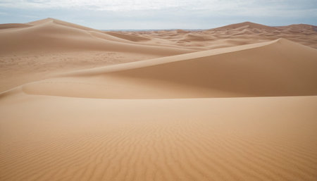 Sand dunes in the Sahara desert, Merzouga, Moroccoの素材