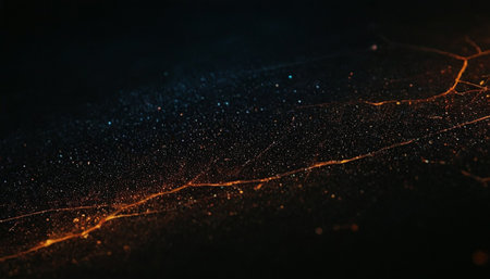 Glowing particles in space, computer generated abstract background, 3D renderingの素材