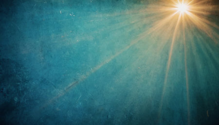 Grunge blue background with sun rays and space for your textの素材