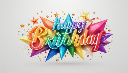 Happy Birthday Greeting Card with Colorful Confetti. Vector Illustrationの素材