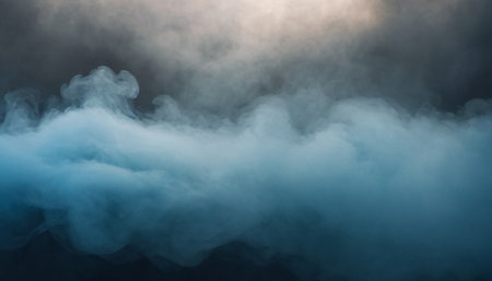 Smoke clouds on a dark background. Fog and steam. 3D illustrationの素材