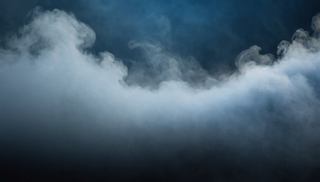 Clouds of fog on a dark blue background. 3d renderingの素材