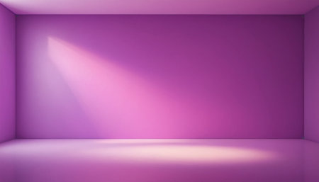 Purple empty room with floor and wall, 3d render illustrationの素材