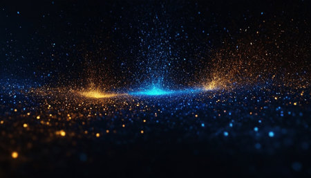 glowing particles in space, computer generated abstract background, 3d renderの素材