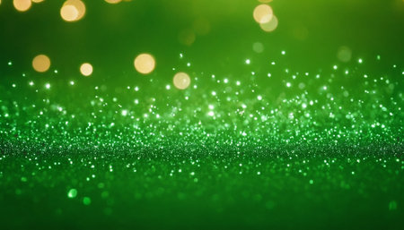green glitter vintage lights background. defocused. bokeh.の素材