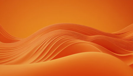 Abstract orange wavy background. 3d rendering, 3d illustration.の素材
