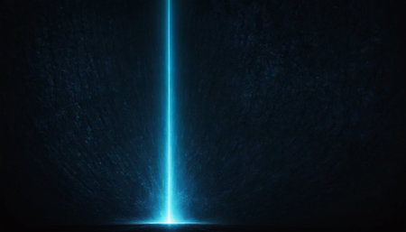 Blue light in the dark, 3d rendering. Computer digital drawing.の素材