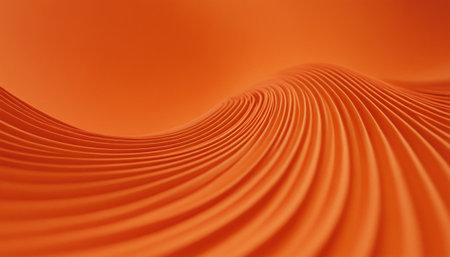 Abstract orange wavy background. 3d rendering, 3d illustration.の素材