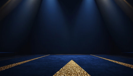 Empty stage with spotlights and spotlights. Stage background. 3D renderingの素材