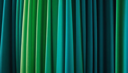 Green curtain texture background. Curtain for theater or opera theater stage.の素材