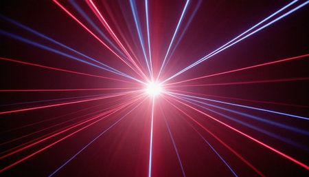 abstract background with rays of light and lens flare, computer generated imagesの素材