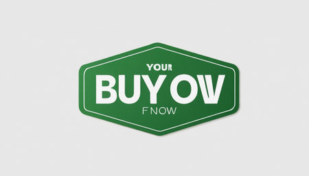 Illustration of a buy now label on a white background with shadowの素材