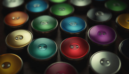 A closeup shot of a lot of colorful aerosol paint cansの素材