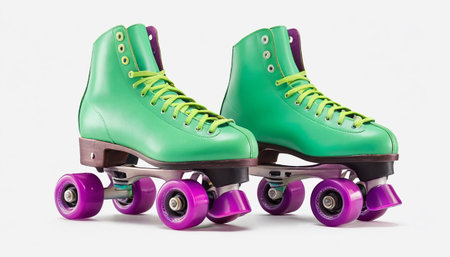 Roller skates isolated on a white background. 3d rendering.の素材