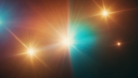 star with lens flare and bokeh effect made in 3d softwareの素材