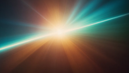 Abstract image of sunbeams with lens flare. Gradient.の素材