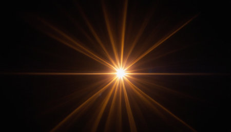 abstract of sun with flare. natural background with lights and sunshine wallpaperの素材
