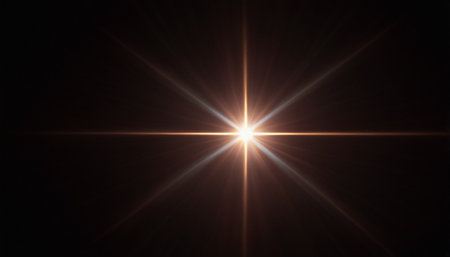 star with lens flare and bokeh effect made in 3d softwareの素材