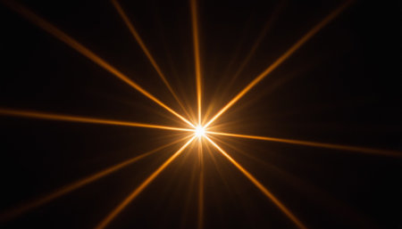 star with lens flare and bokeh effect made in 3d softwareの素材