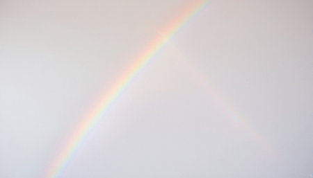Rainbow on a white background. Rainbow over the white background.の素材