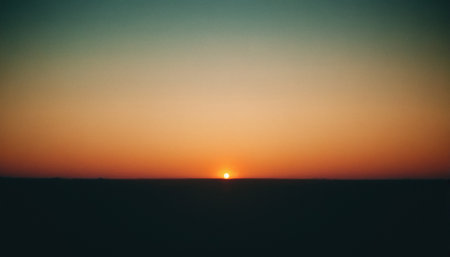 Sunset over the sea in the evening. Retro vintage style.の素材