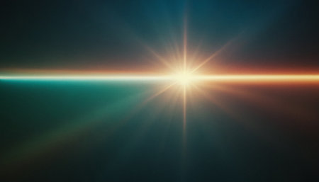sun burst with lens flare effect. sun burst with rays and spotlightの素材