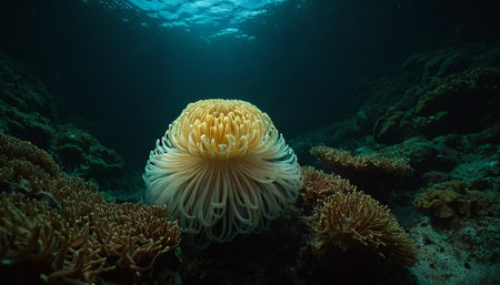 Sea anemone on a coral reef in the Red Sea.の素材