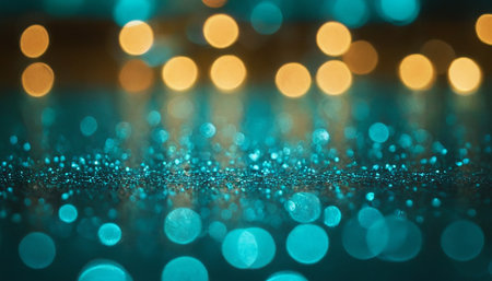 abstract blue bokeh background with blur defocused lights.の素材