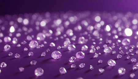 Brilliant purple background with shiny gemstones. Macro image.の素材