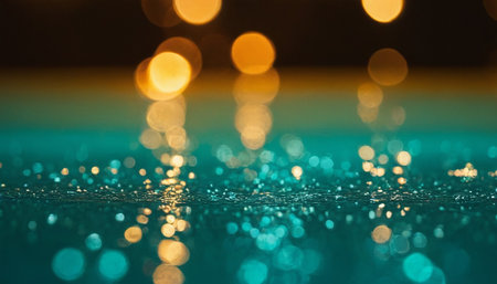 abstract background with bokeh defocused lights and water dropsの素材