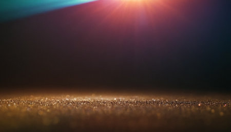 glitter vintage lights background. gold and black. de-focusedの素材