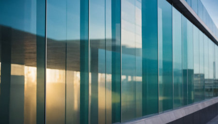 Abstract background of glass wall of modern office building. Business concept.の素材