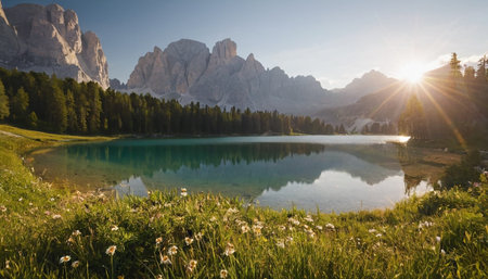 Lago di Carezza, Dolomites, South Tyrol, Italyの素材