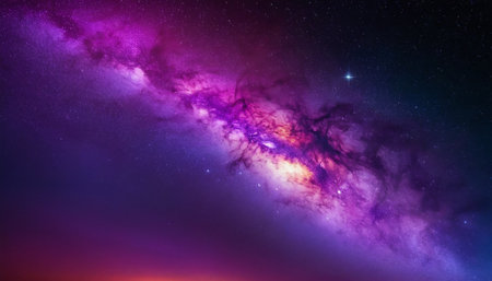 Night sky with stars and nebula. Elements of this image furnished by NASAの素材