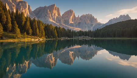 Lago di Carezza, Dolomites, South Tyrol, Italyの素材